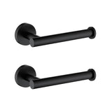 TASTOS Toilet Paper Holder SUS304 Stainless Steel Round Size Matte Black 2 Pack