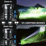 FARTIX Rechargeable LED Headlamp 2980 High Lumens, 12 Modes Zoomable Head Lamp, 95 Hours Long Battery Life & 125° Adjustable & IPX7 Waterproof Super Bright Head Light for Outdoor, Camping, Hard Hat