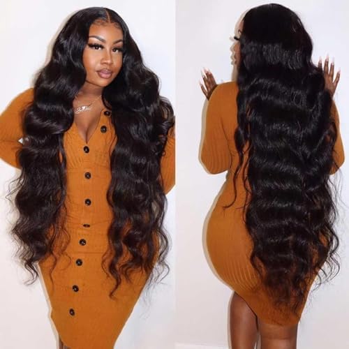 30 Inch Wear and Go Glueless Wigs Human Hair Pre Plukced Pre Cut 5x5 Hd Lace Closure Wigs Human Hair for Women 180% Density Ready to Wear Glueless Body Wave Lace Front Wigs Human Hair No Glue Wigs