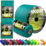 TECEUM 5/32" Paracord Rope 1000 – 1000ft / 200ft / 100ft / 50ft – Tactical Parachute Cord 4mm – 45+ Colors – Nylon String for Survival & Camping Gear – Stripe Cord for Survival – Utility Rope