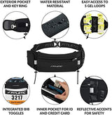 Fitletic - Ultimate II Running Pouch with Gels, Runners Pouch, Running Waist Belt with Gel Loops, Exterior Pocket, Inner Pocket, and Integrated Bib Toggles, Running Accessories