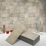 Art3d 102-Piece Peel and Stick Wall Tile for Kitchen Backsplash, Bathroom, Fireplace, 3in. × 6in. Stick on Subway Tile Stone Beige