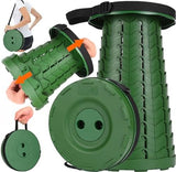 Fishboy Upgraded Collapsible Stool, 400lbs Max Weight, Lightweight But Sturdy, Portable Retractable Folding Telescoping Foldable Camping Stool for Adults Outdoor Fishing Hiking Gardening Travel BBQ