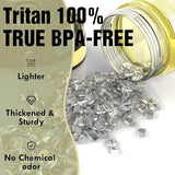 OLDLEY Water Bottle, 32oz Motivational Sports Water Bottle with Time Marker - Times to Drink - Tritan, BPA Free, Wide Mouth Leakproof, Clear Star (1 Bottle)