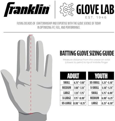 Franklin Sports MLB Baseball Batting Gloves - CFX Pro Adult + Youth Batting Glove Pairs - Baseball + Softball Batting Gloves - Multiple Sizes + Colors