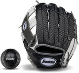 Franklin Sports Kids Baseball Glove + Ball Sets - Meshtek Youth Teeball Gloves for Kids + Toddlers - Left + Right Hand Throw Mitts + Glove Sets with Foam Balls - Boys + Girls Gloves - 9.5" Inch