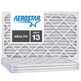 Aerostar 16x25x1 MERV 13 - 4 Count - Pleated HVAC, Furnace & Air Conditioner Filters - Removes Bacteria, Dust, Cold & Flu Germs, Lint, Mold, Pet Dander, Allergy-Causing Pollen, Smog, Smoke & Viruses