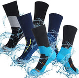 Janmercy 3 Pairs Unisex Waterproof Socks Breathable Knit Socks for Men Women for Hiking Wading Running Skiing, 3 Colors
