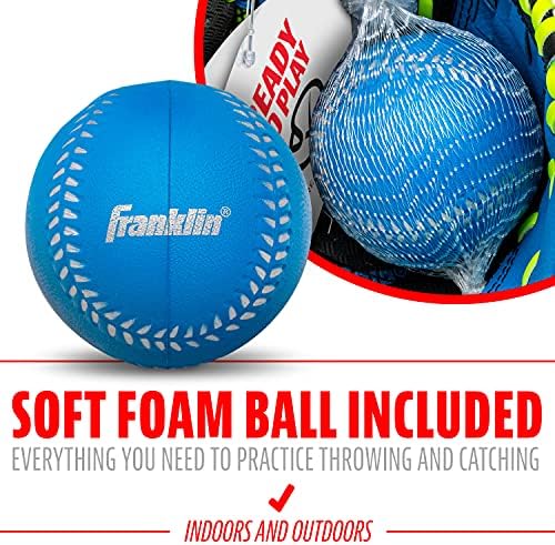 Franklin Sports Youth Teeball Glove - 9.0 Inch Neo-Grip Synthetic Leather Fielding Glove - Left & Right Handed Ready To Play with Ball