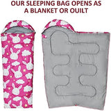 Kids Sleeping Bags - Camping Sleeping Bags with Carry Bag - Compact Sleeping Bag for Hiking, Backpacking 3 Season Warm & Cool Weather, Lightweight Waterproof Outdoor Travel for Boys Girls