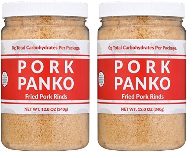 Pork Panko - 0 Carb Pork Rind Bread Crumbs - Keto and Paleo Friendly, Naturally Gluten-Free and Carb-Free (12oz Jar) (Pack of 2)
