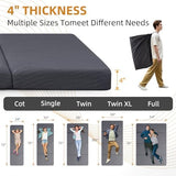 Memory Foam Camping Mattress Pad, 4 Inch Thick Waterproof Foldable Sofa Bed Floor Mattress, Portable Sleeping Pad for Adult, Sleeping Mat for Travel RV Camping Guest Yoga