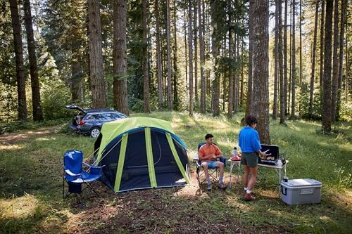 Coleman Carlsbad Dark Room Tent with Screened Porch 4/6 Person Tent Blocks 90% of Sunlight to Keep Inside Cool Weatherproof with Easy Setup Made of PFAS-Free Materials