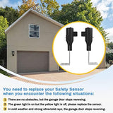 Garage Door Sensors for Genie/Overhead, Garage Door Sensor GSTB-R STB-BL Compatible with Genie/Overhead Garage Door Opener Made After 1993, Item Includes Two Sensors (Receiving&Sending)