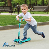 Kids Scooter – Children and Toddler 3 Wheel Kick Scooter – LED Wheel Lights Illuminate When Rolling– Adjustable Handlebar – Indoor and Outdoor