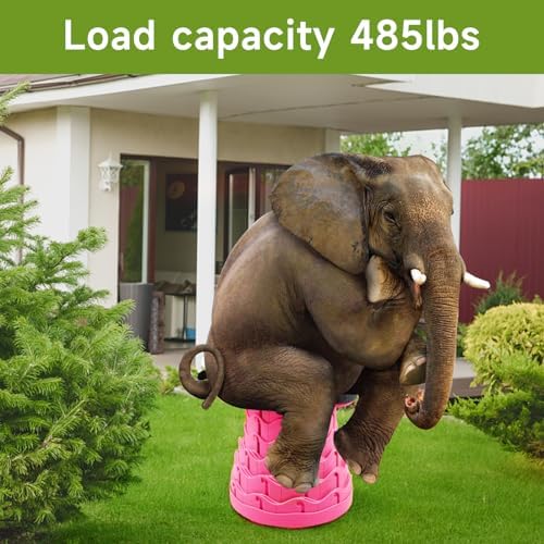 Upgraded Folding Stool - 485lbs Load Capacity,Telescopic Stool,Portable Collapsible Seat for Camping,Fishing,Hiking,Travel (Square-Pink)