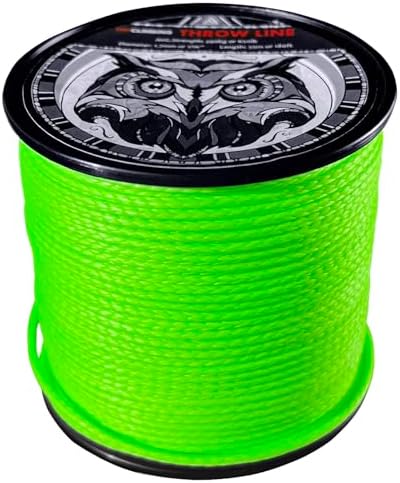 GM CLIMBING Throw Line 1.7mm 180Ft Roll Green UHMWPE Cord 650LBS High Strength for Tree Climbing Arborist Outdoor Utility Cord