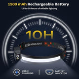 Headlamp Rechargeable 2PCS, 230° Wide Beam High Lumen LED Head Lamp for Adults, Motion Sensor Hard Hat Head Lights for Forehead,6Mode Headlight Flashlight for Camping Fishing Hiking Gear