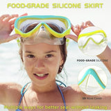 Seago Kids Swim Goggles Snorkel Diving Mask for Youth(5-15), Anti-Fog 180° Clear View
