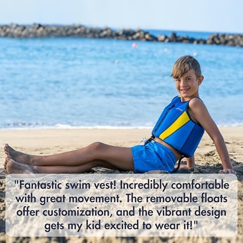 Limmys Premium Kids Swim Vest - Toddler Swim Jacket and Buoyancy Swimming Aid - Modern Design Swimming Vest for Boys, Girls and Babies - Drawstring Bag Included