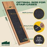 MBIGM 8" X 30" (15 in Pack) Non-Slip Carpet Stair Treads Non-Skid Safety Rug Slip Resistant Indoor Runner for Kids Elders & Pets with Reusable Adhesive - Black - Carpet Pads for Stairs