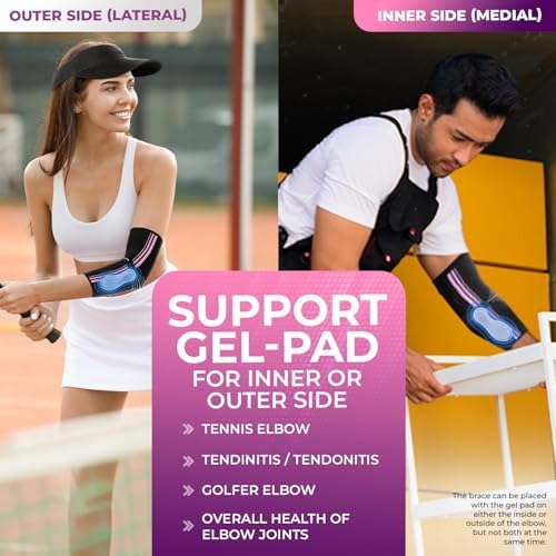 DR. BRACE® Elite Elbow Brace Support, Breathable Elbow Compression Sleeve with Gel Pad for Golfer's, Tennis Elbow & Tendonitis Treatment & Pain Relief 2024