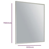 Go Bathrooms Aluminium Framed Bathroom Mirror 700mm x 600mm Wall-Mounted Bathroom Vanity Mirror Portrait Landscape Rectangular Mirror Modern Framed Design - Willow