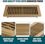 VOISEN Floor Register 4x10, 4 Pack Brown Floor Vent Covers,Heavy Duty Steel Walkable Floor Vents,Vent Covers for Home Floor