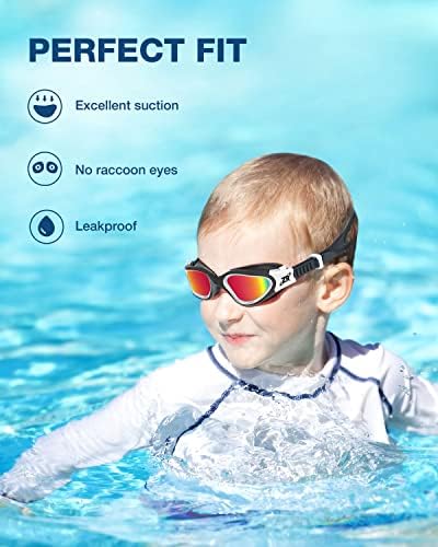 ZIONOR Kids Swim Goggles, G1 MINI UV Protection Anti-Fog Polarized Swimming Goggles for Age 6-14