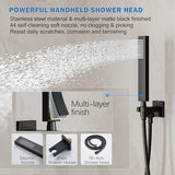 Black Shower System, Shower Faucet Set with 10-Inch Rain Showerhead and Handheld Spray, Wall Mounted High-Pressure Showerhead Combo Set Included Valve and Trim, Matte Black