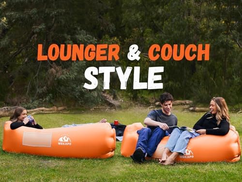WEKAPO Inflatable Lounger Air Sofa Hammock-Portable,Water Proof& Anti-Air Leaking Design-Ideal Couch for Backyard Beach Traveling Camping Picnics & Music Festivals