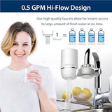 Waterdrop Water Filter for Sink Faucet, NSF Certified Water Purifier, 320 Gallon Tap Water Filter for Kitchen Sink, Reduces Chlorine, Lead-Free Material, Faucet Mount Water Filtration System 4 Filters