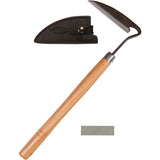 Effortless Weeding: Sharp Sickle Cuts Roots, Saves Time - with Thick Leather Sheath & Sharpening Stone
