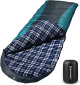 Bessport Sleeping Bag Winter | Flannel Lined 18℉ - 32℉ Extreme 3-4 Season Warm & Cool Weather Adult Sleeping Bags Large | Lightweight, Waterproof for Camping, Backpacking, Hiking