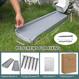 Rain Gutter Downspout Splash Block, Gutter Downspout Extensions for Water Drainage, 24" Gutter Splash Guards Downspout Extender, Fixable Down spout Drain Trays with PE Nails(2 Pack, Gray)