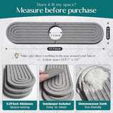 Kitchen Faucet Mat - Diatomite Splash Guard for Sink, Quick-Drying Water Absorbing Stone Tray [Light Grey, 17.7" x 3.9"]