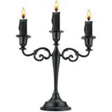 Viscacha 3-Arm Black Metal Candelabra Halloween Centerpiece Taper Holder