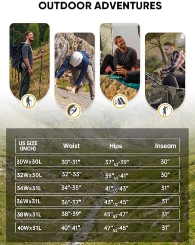 Cycorld Men's-Hiking-Pants-Lightweight-Water-Resistant-Quick-Dry Stretch Cargo Tactical Pants for Work Travel Camping Fishing