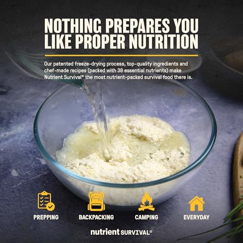 Nutrient Survival Potato Flakes, Powdered Vitamin Potato (30 Servings) for Mashed Potatoes, Soups, Emergency Food Supply & Camping Supplies, 38 Nutrients, Shelf Stable Up to 25 Years, One Can