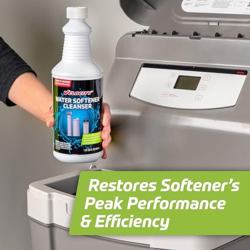 Velocity Water Softener Cleaner Solution - 4 Uses Per Bottle. Restores Efficiency. Removes Contaminants & Extends Water Softener Life