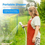 Portable Camping Shower Outdoor Camp Shower Pump,Upgrade Rechargeable Electric Shower Pump with Intelligent Digital Display Multiple Spray Modes for Camping, Hiking, Traveling,RV