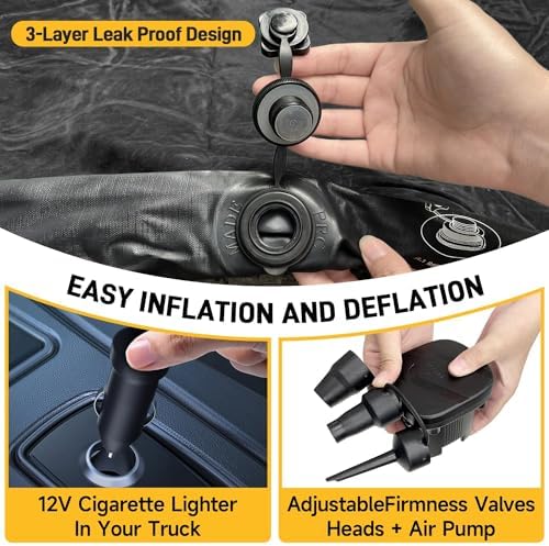 Umbrauto Air Mattress for 5.5-5.8 ft Full-Size Short Truck Beds, Inflatable Truck Tent Airbed with Pump, Pickup Camper Air Bed for Camping