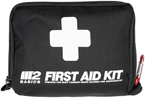 M2 BASICS All-Purpose 150 Piece First Aid Kit | Car, Travel, Home, Hiking, Camping, Survival | Small Emergency Kit, Medical Kit