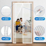 Heavy Duty Door Screen Magnetic Closure, LOVIGA Thickened Fiberglass Screen Door Mesh, Self Sealing, Tear Resistant, Easy Assemble, Fine Mesh Keep Bugs Out Fit Door Size 36 Inch X 82 Inch White