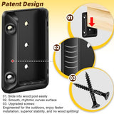 30 Pcs Deck Railing Bracket Connectors for 2"×4“ (Actually 1.5”x3.5“) Wood Post to Handrail Connection, Railing Connectors with 210 Pcs Galvanized Black Screws for Wooden Stair Fence Railings