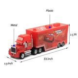 SVORUFY Car 2 3 Toys, Truck and Car Set, Movie Car, Metal and Plastic Material, Children's Christmas and Birthday Gifts (Mack Truck Uncle)