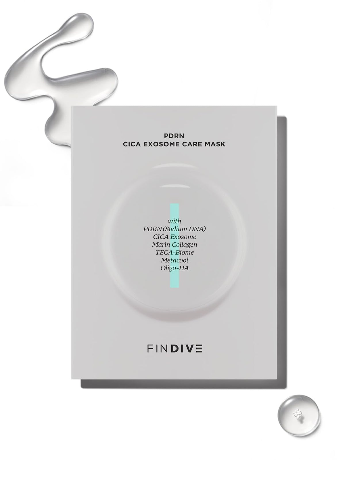 FINDIVE OFFICIAL PDRN CICA Exosome Care Mask, PDRN (Sodium DNA) 5,000ppm, Cica Exosome, Marin Collagen, Soothes, Regenerates Skin, 1.05fl.oz*8
