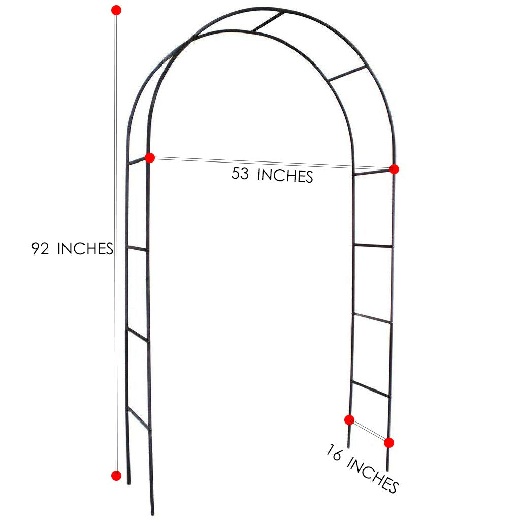 1. GO Steel Garden Arch, 7'8" High x 4'5" Wide, Garden Arbor for Various Climbing Plant, Outdoor Garden Lawn Backyard