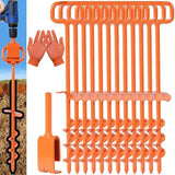 16In Tent Stakes, Ground Anchors Screw in, with 1PCS Tent Stakes Heavy Duty Adapter, for Screw Ground Anchors, Tree Straightening Kit, Anchors Tent, Mobile Home Anchors (Color : Orange, Size : 12PCS