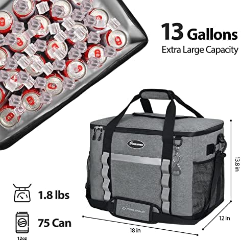 Maelstrom Soft Cooler Bag,Collapsible Soft Sided Cooler,24/30/60/75 Cans Beach Cooler,Ice Chest,Large Leakproof Camping Cooler,Portable Travel Cooler for Grocery Shopping,Camping,Road Trips